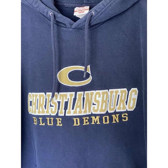 Christiansburg Blue Demons Pullover Hoodie Men's Size XXL - Picture 4 of 8